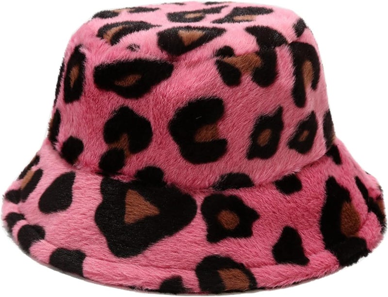 Dirholl Women's Winter Faux Fur Fuzzy Warm Bucket Hat - Image 1